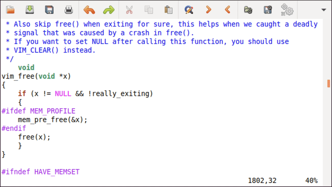 在 Vim 源代码中查找一个符号的引用 FigX2.2